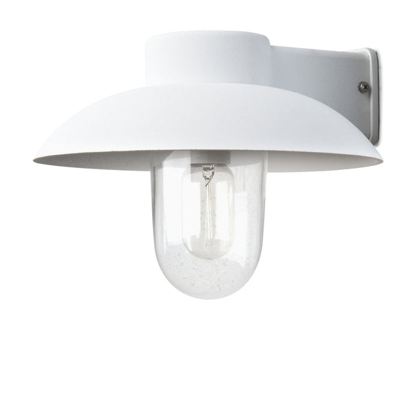 Mani Outdoor IP44 E27 Wall Light in White
