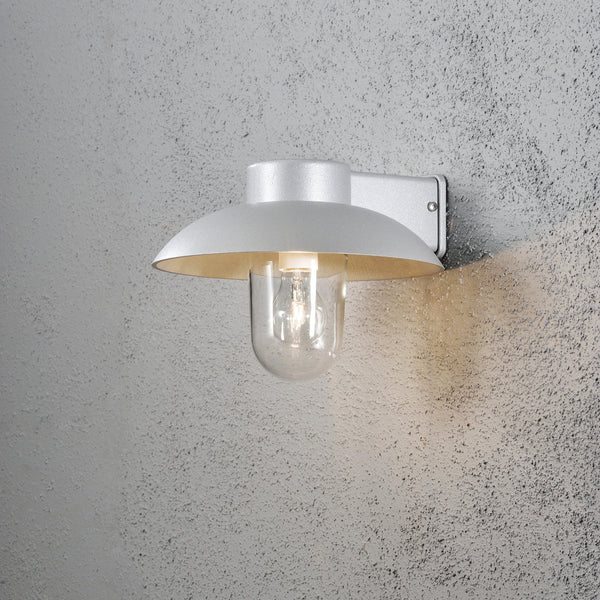 Mani Outdoor IP44 E27 Wall Light in Grey