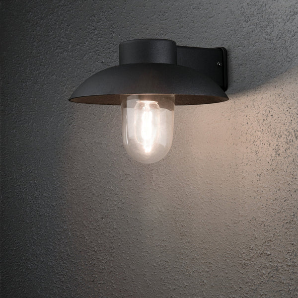 Mani Outdoor IP44 E27 Wall Light in Black