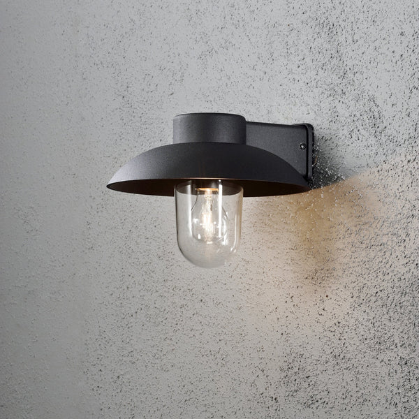 Mani Outdoor IP44 E27 Wall Light in Black