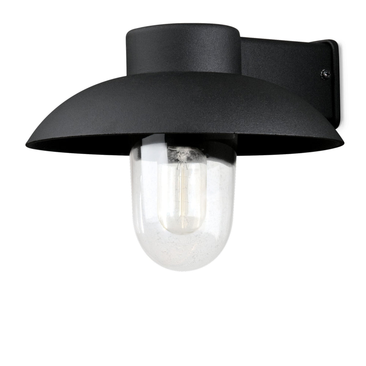Mani Outdoor IP44 E27 Wall Light in Black