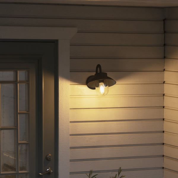 Vega Mini Outdoor IP44 E27 Wall Light in Black