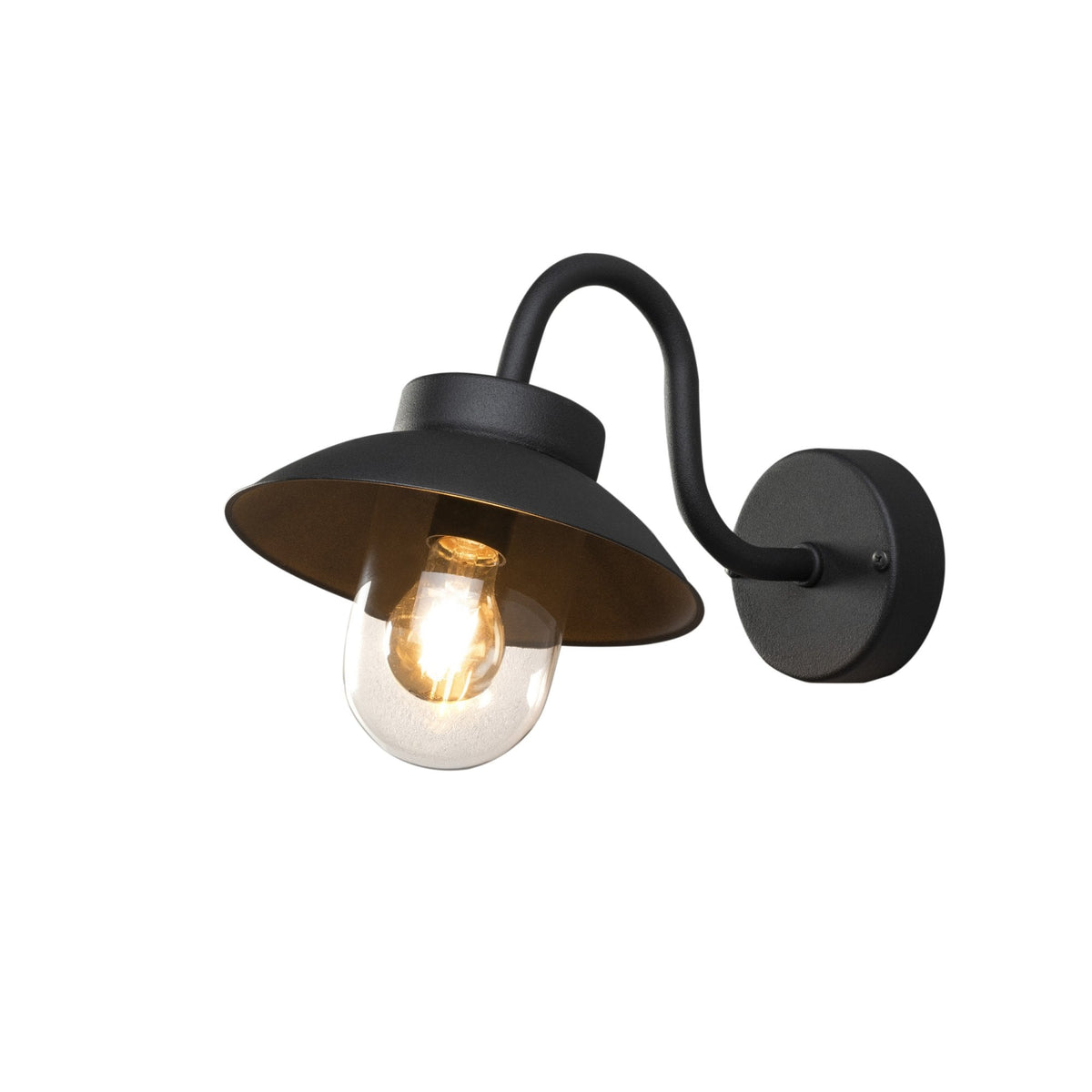 Vega Mini Outdoor IP44 E27 Wall Light in Black