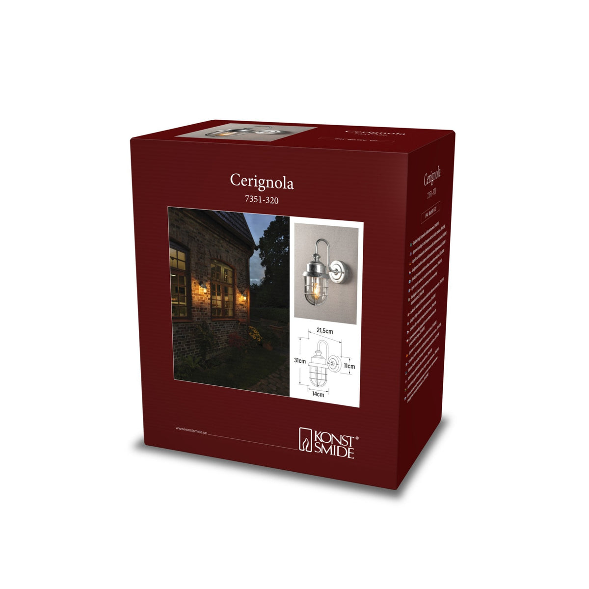 Cerignola Galvanised IP44 E27 Wall Light