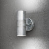 Modena Outdoor IP44 Twin GU10 Wall Light in Galvanised Finish