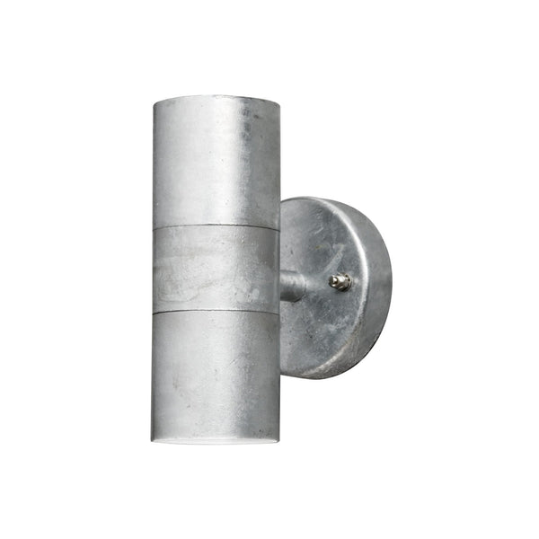 Modena Outdoor IP44 Twin GU10 Wall Light in Galvanised Finish