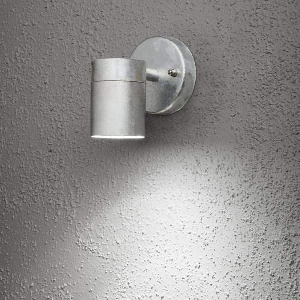 Modena Outdoor IP44 Single GU10 Wall Light in Galvanised Finish