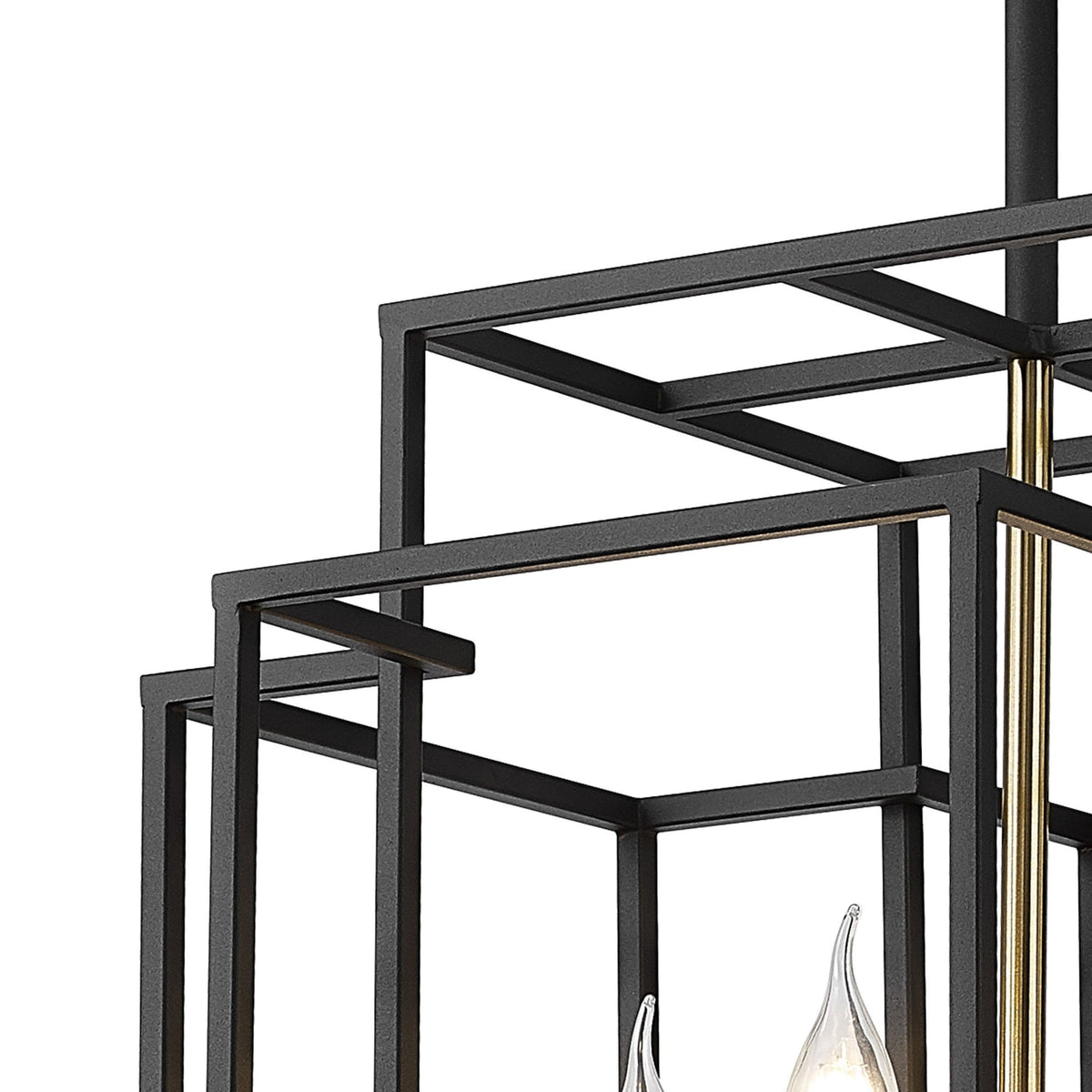Pyworthy Four Lamp Pendant in Black and Gold