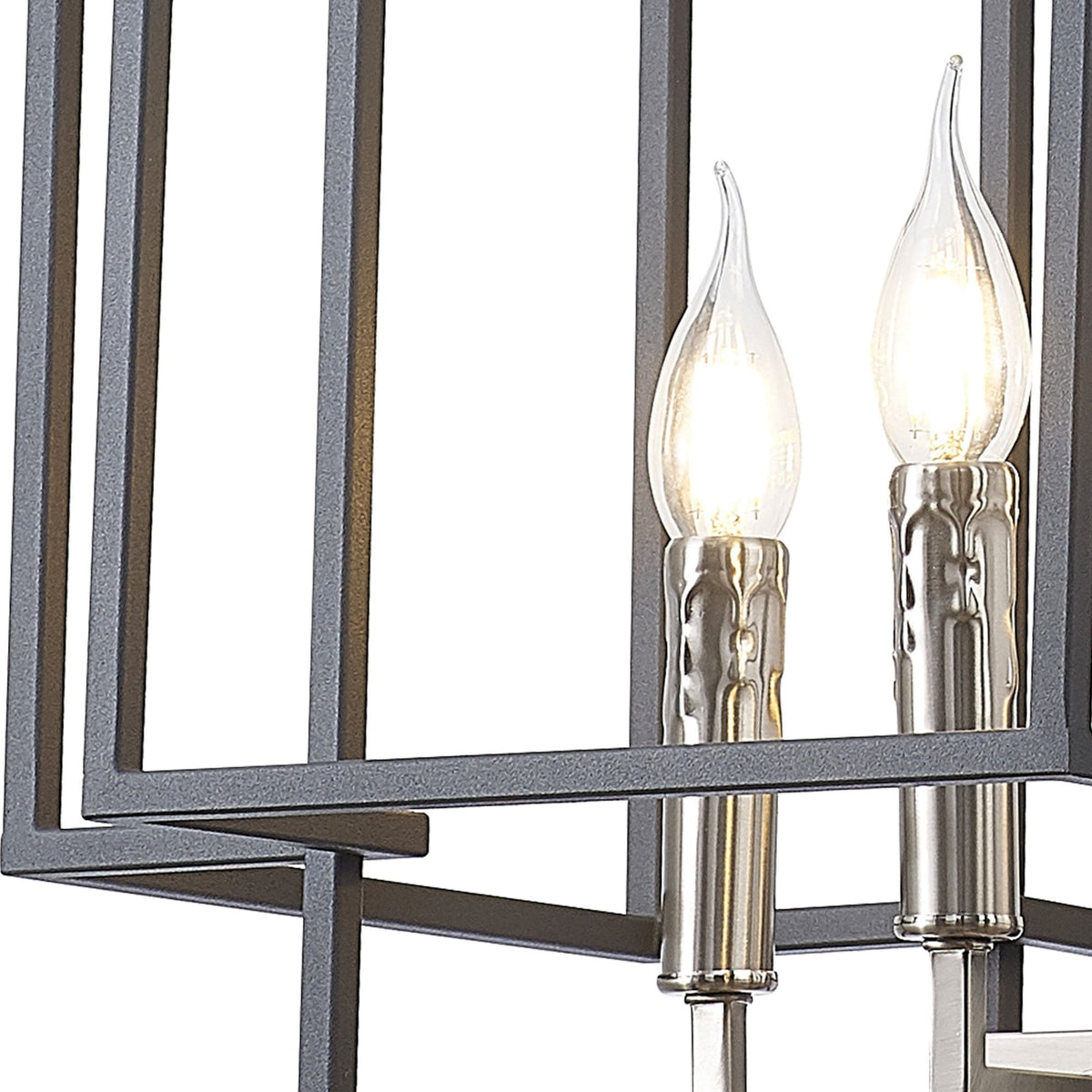 Pyworthy Four Lamp Pendant in Anthracite and Satin Nickel