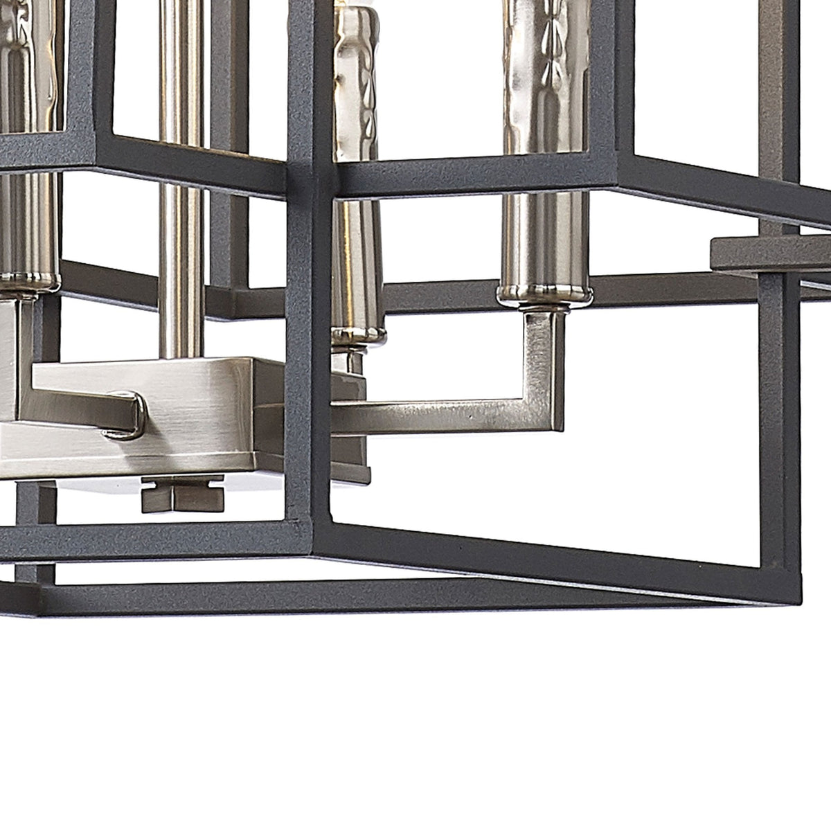 Pyworthy Four Lamp Pendant in Anthracite and Satin Nickel