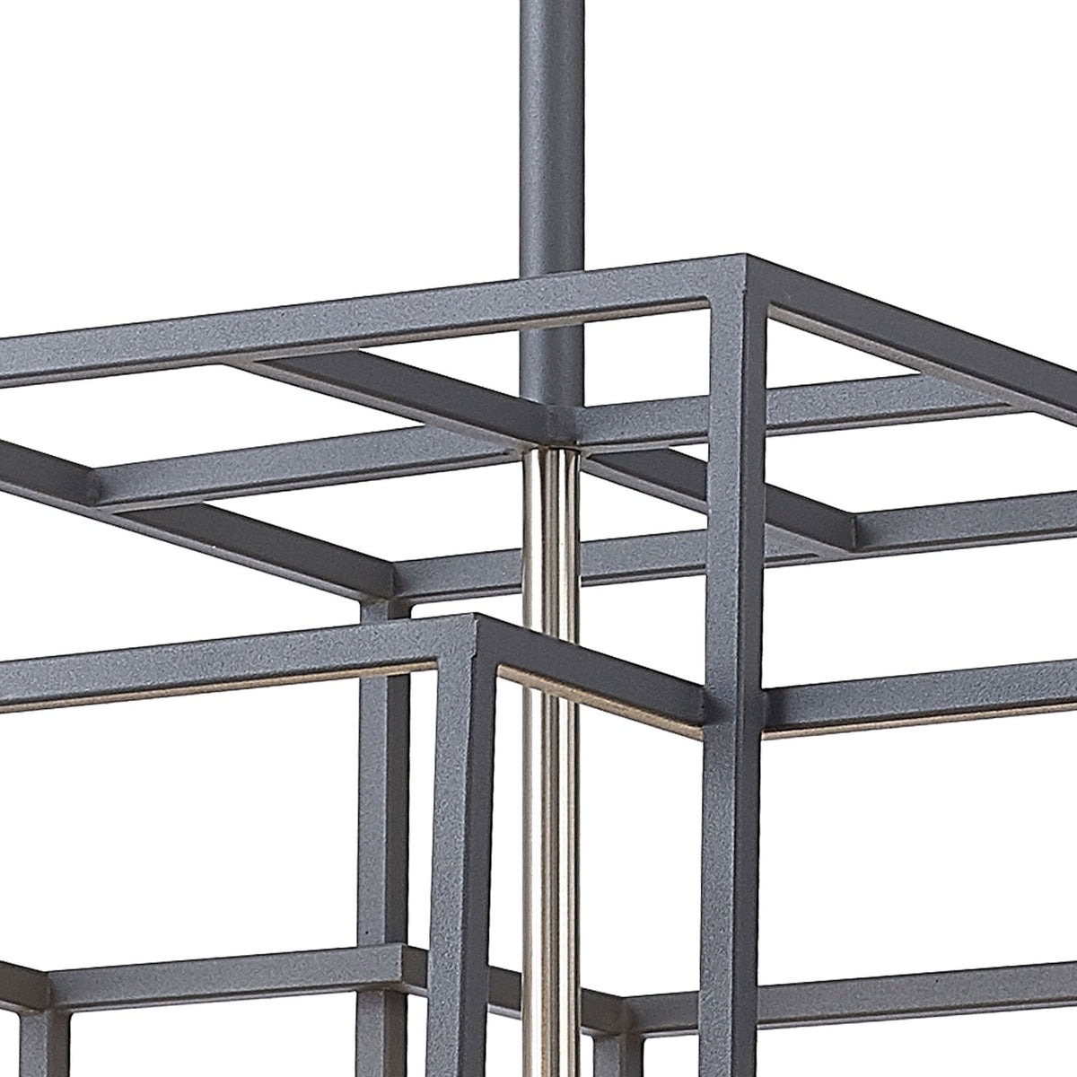 Pyworthy Four Lamp Pendant in Anthracite and Satin Nickel