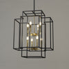 Pyworthy Eight Lamp Pendant in Black and Gold