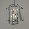 Pyworthy Eight Lamp Pendant in Anthracite and Satin Nickel