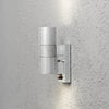 Modena PIR IP44 Outdoor Twin GU10 Wall Light in Galvanised Finish