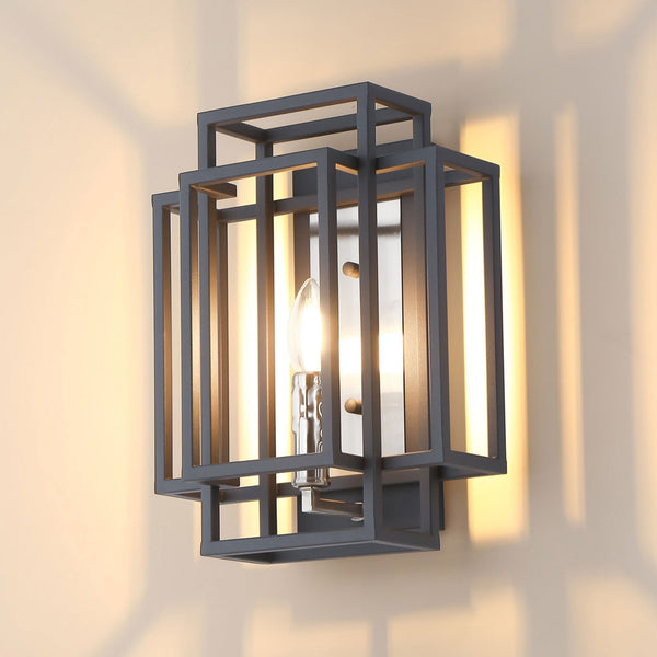 Pyworthy Wall Light in Anthracite and Satin Nickel