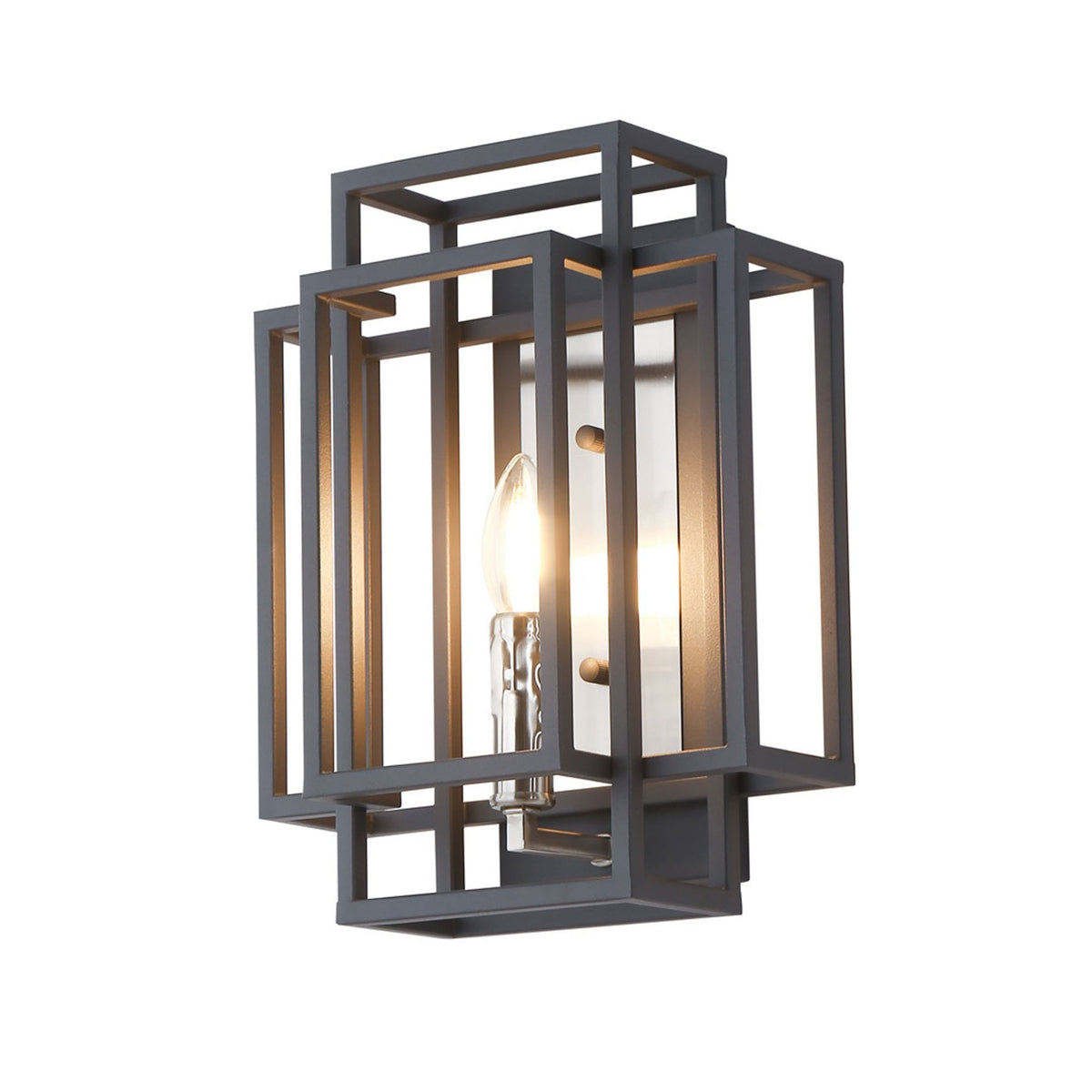 Pyworthy Wall Light in Anthracite and Satin Nickel