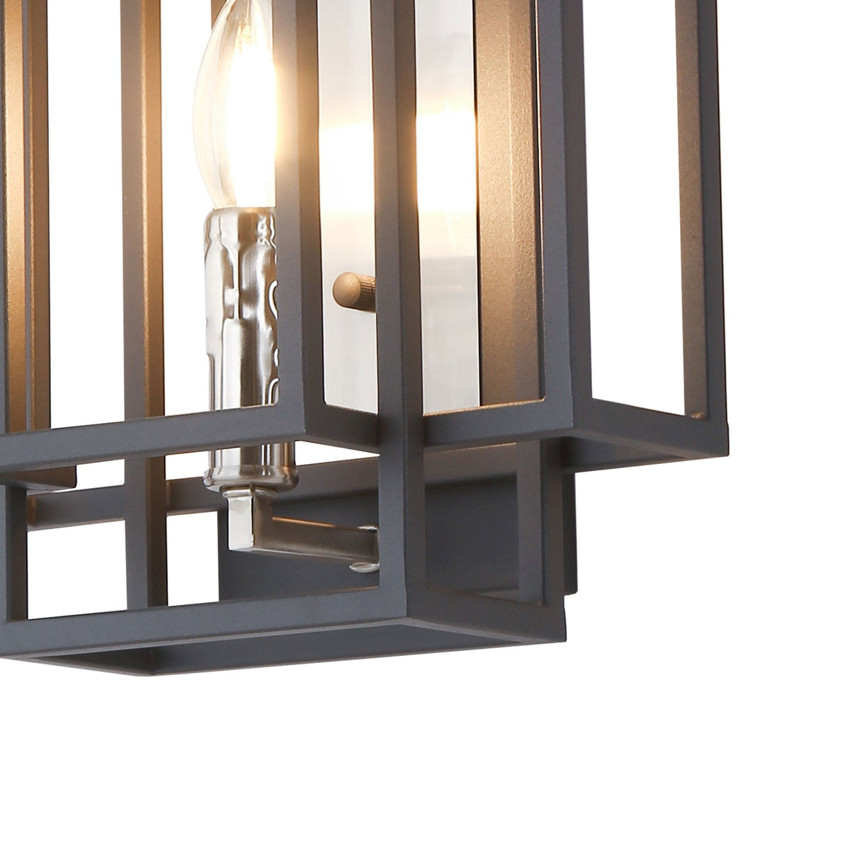 Pyworthy Wall Light in Anthracite and Satin Nickel