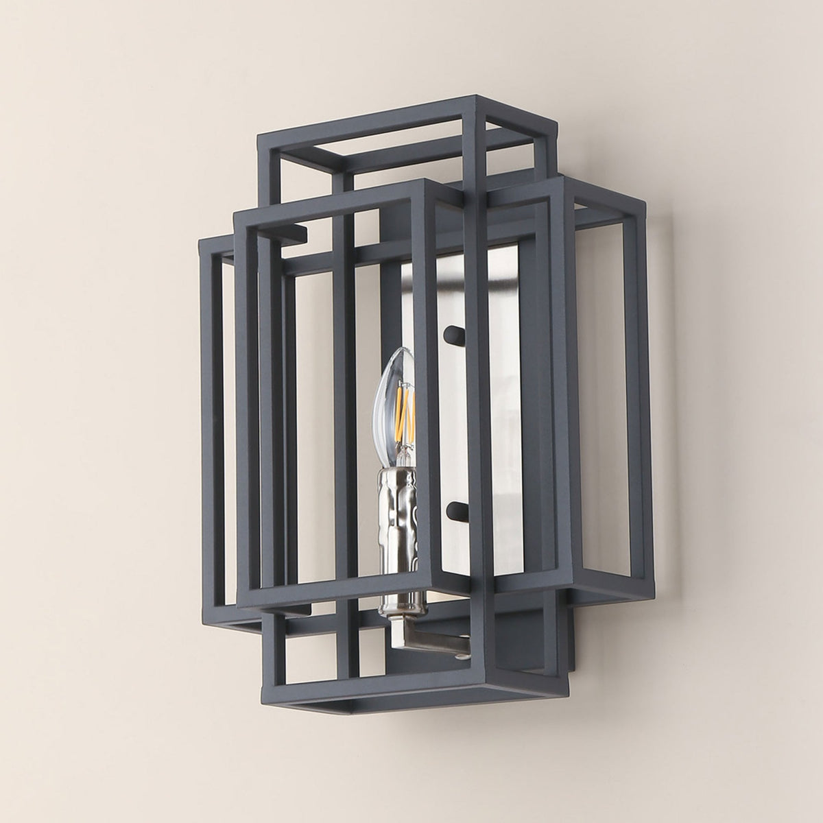 Pyworthy Wall Light in Anthracite and Satin Nickel