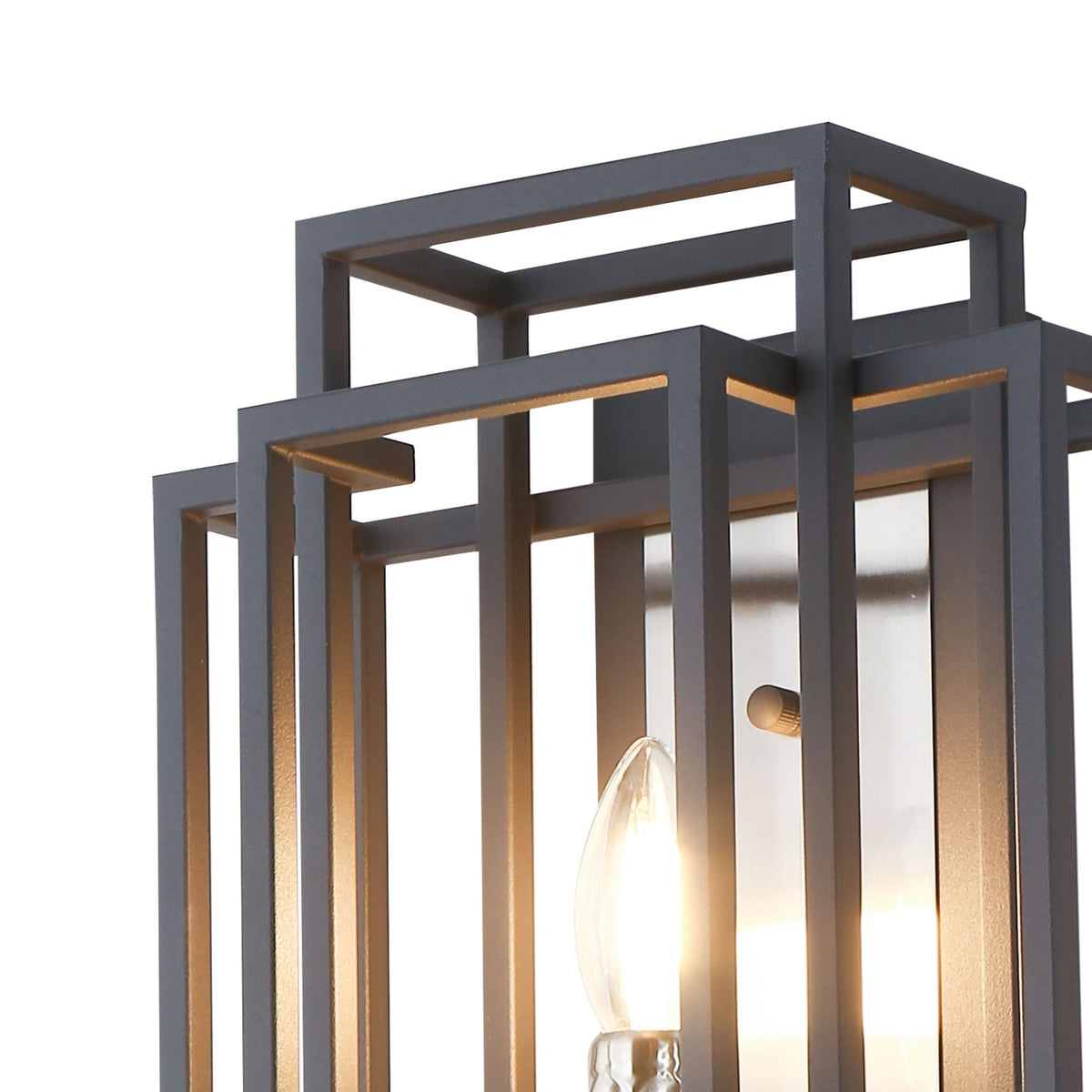 Pyworthy Wall Light in Anthracite and Satin Nickel