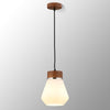 Sector Pendant in Walnut & Kite Opal Glass