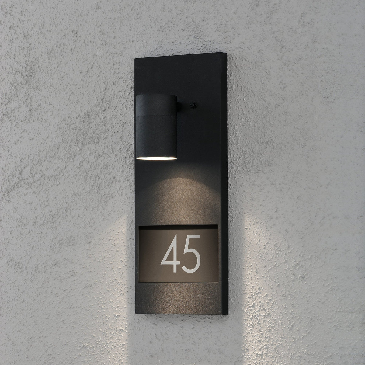 Modena Outdoor IP44 House Number GU10 Wall Light in Black