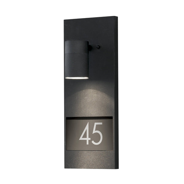Modena Outdoor IP44 House Number GU10 Wall Light in Black