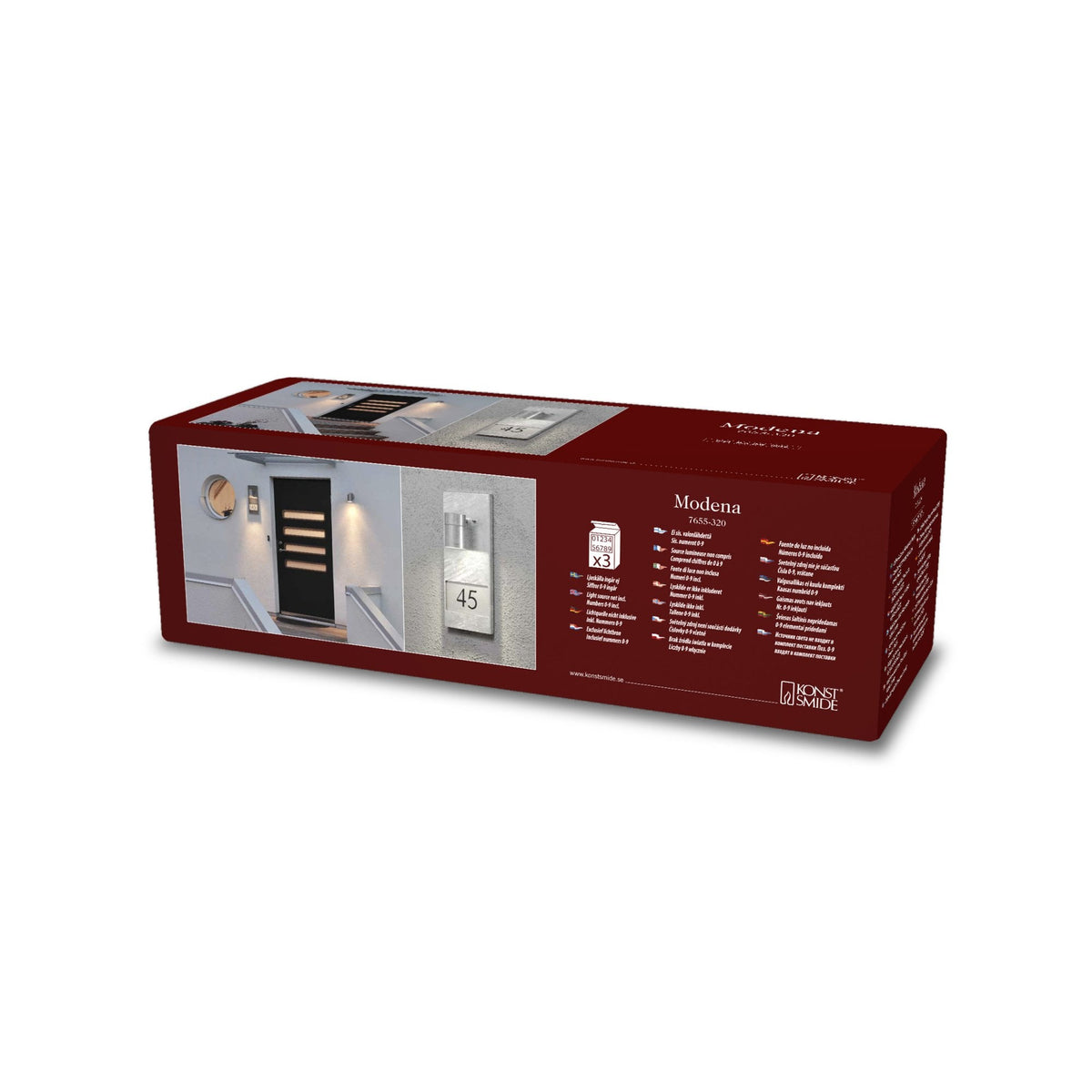 Modena Outdoor IP44 House Number GU10 Wall Light in Black