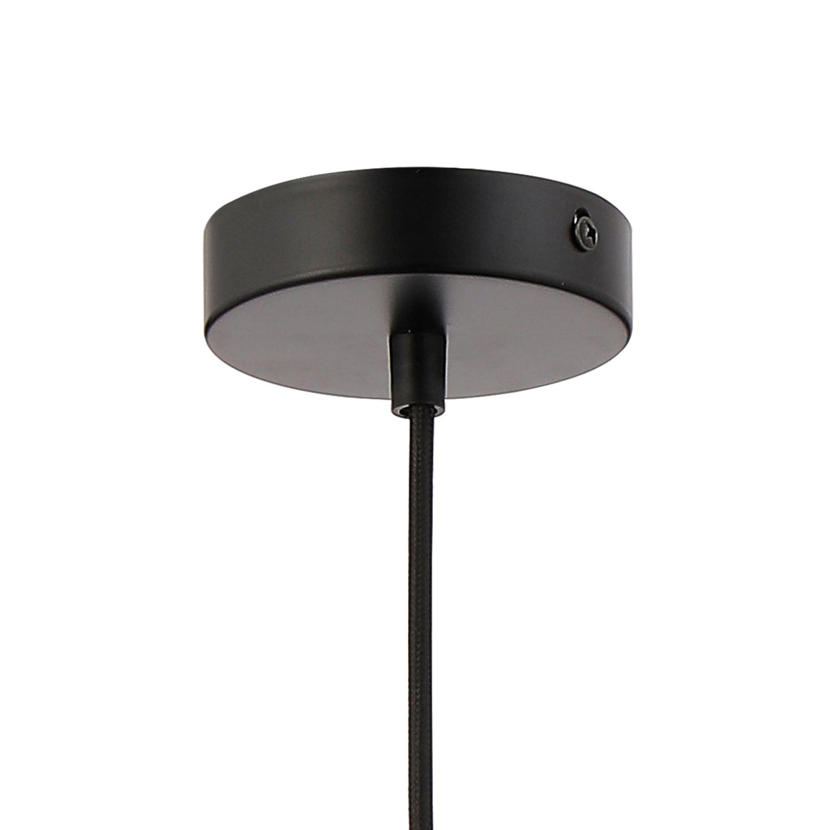 Sector Pendant in Black Marble & Large Opal Cylindrical Cone Glass