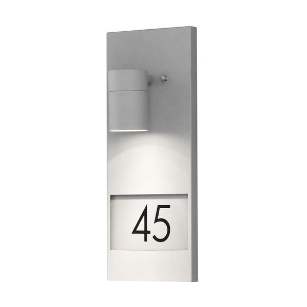 Modena Outdoor IP44 House Number GU10 Wall Light in Light Grey