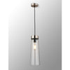 Sector Pendant in Satin Nickel & Large Clear Cylindrical Cone Glass