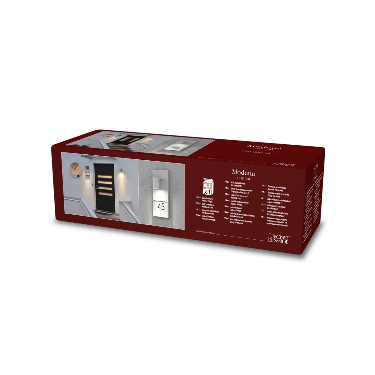 Modena Outdoor IP44 House Number GU10 Wall Light in Brushed Stainless Steel