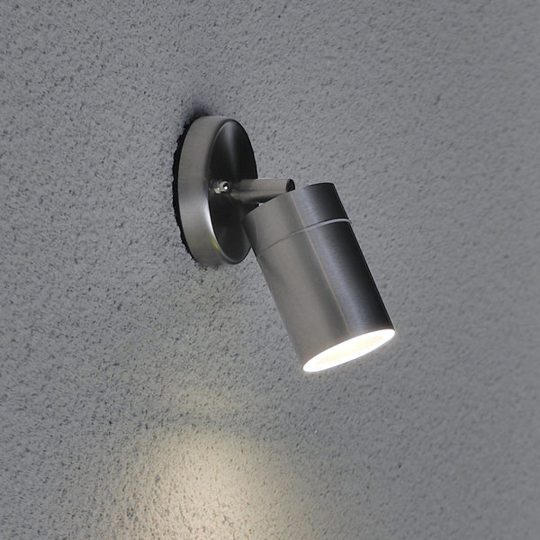 Modena Adjustable GU10 Spotlight in Brushed Stainless Steel