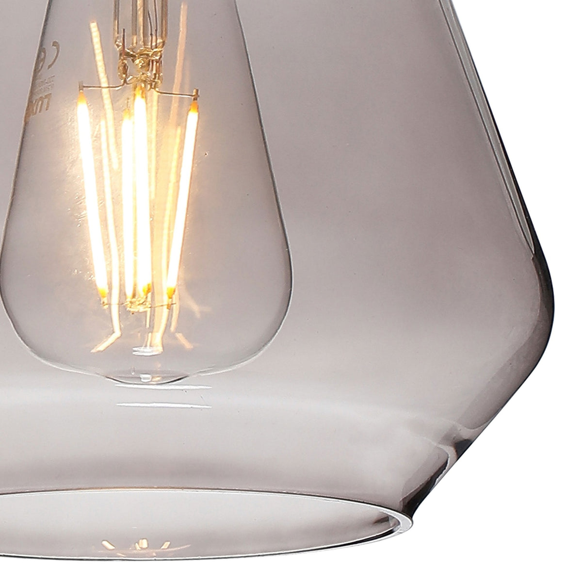 Sector Ceiling Light in Black & Kite Smoke Glass