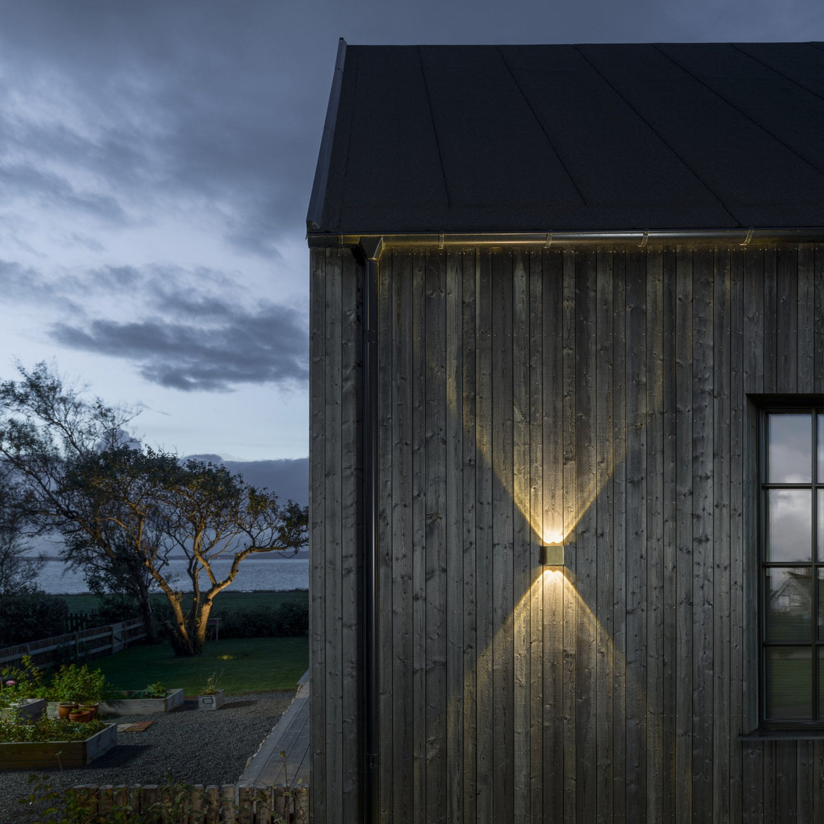 Chieri IP54 Twin 4w LED Wall Light in Brushed Brass Finish