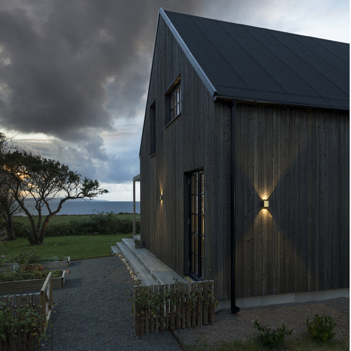 Chieri IP54 Twin 4w LED Wall Light in Brushed Brass Finish