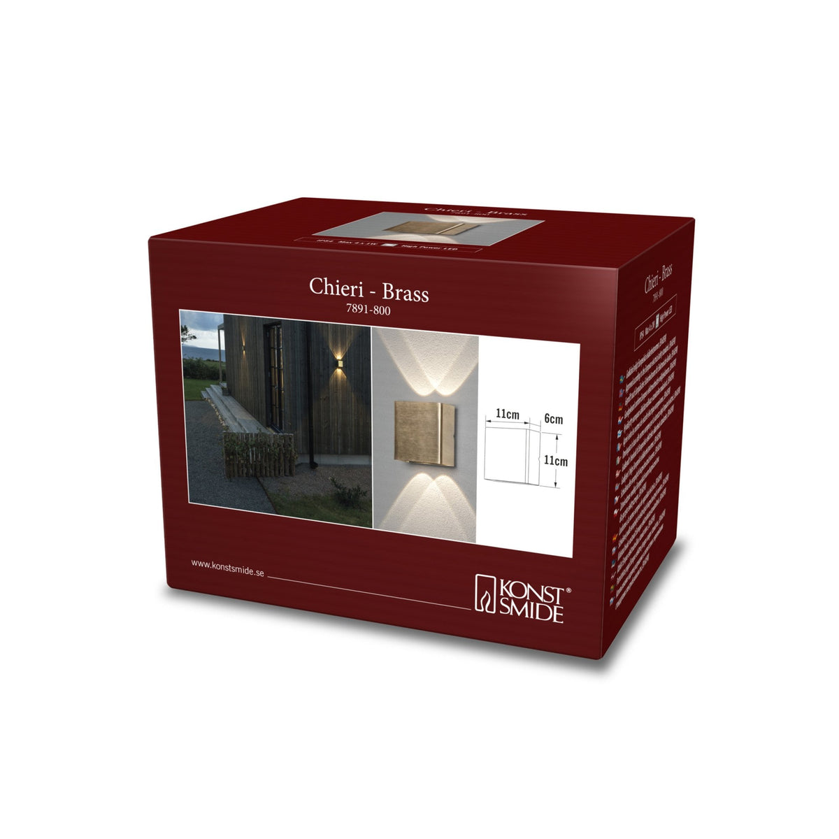 Chieri IP54 Twin 4w LED Wall Light in Brushed Brass Finish