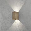 Cremona Edge IP54 Twin Adjustable Beam 9w LED Wall Light in Brushed Brass Finish
