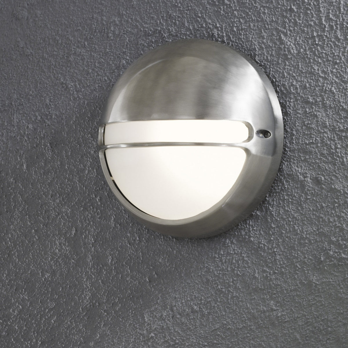 Torino Round IP44 Outdoor E27 Bulkhead in Brushed Aluminium