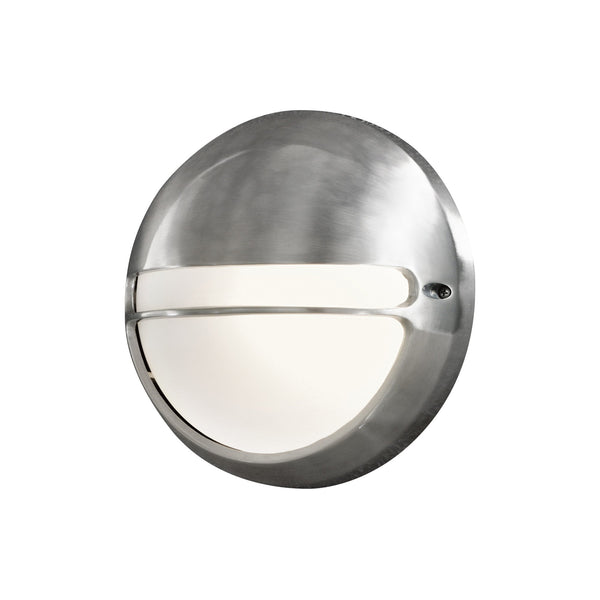 Torino Round IP44 Outdoor E27 Bulkhead in Brushed Aluminium