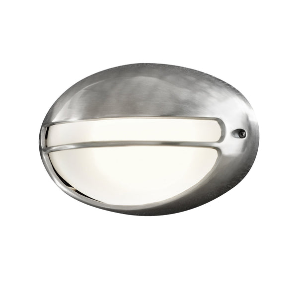 Torino Oval IP44 Outdoor E27 Bulkhead in Brushed Aluminium