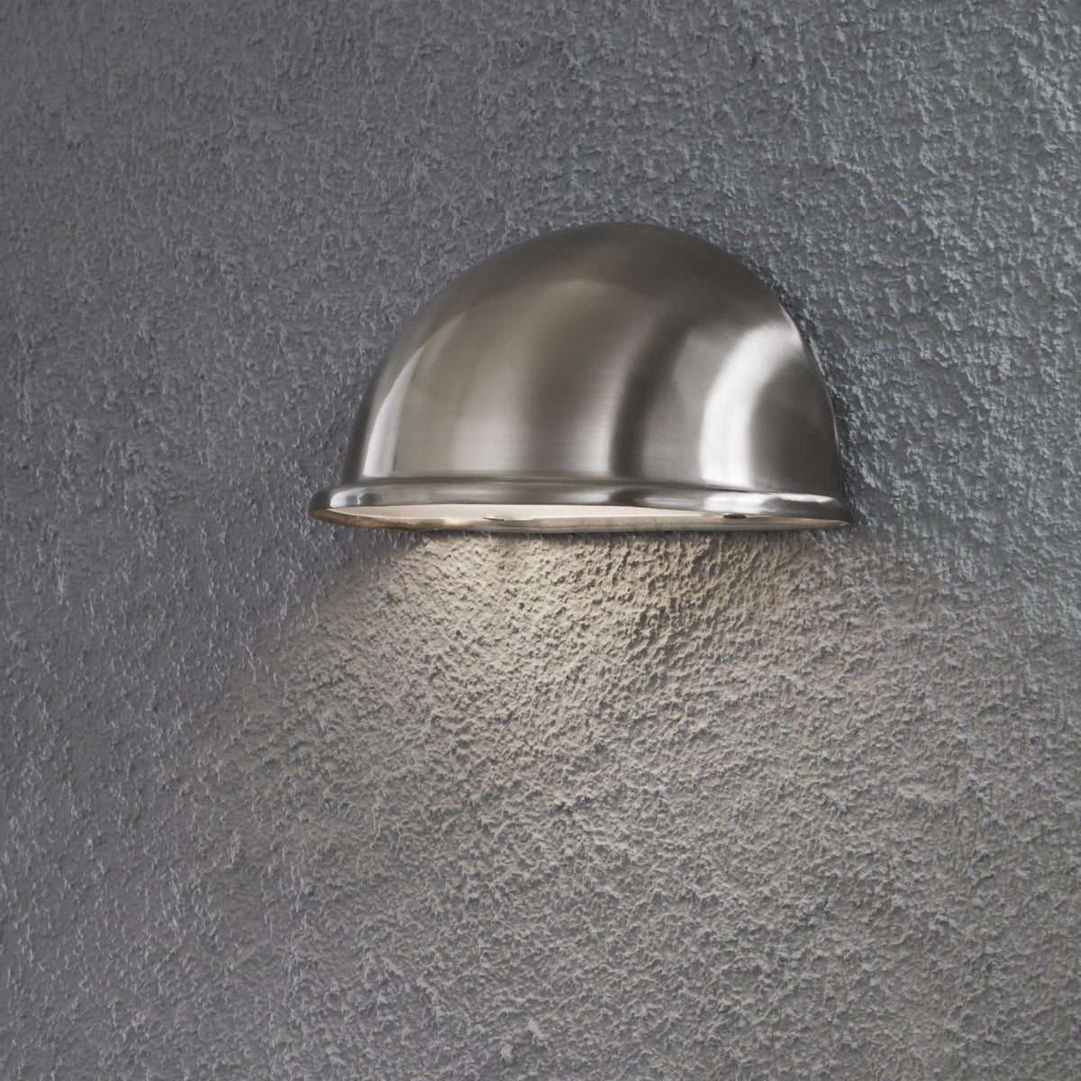 Torino Small Eye IP23 Outdoor E14 Wall Light in Brushed Stainless Steel
