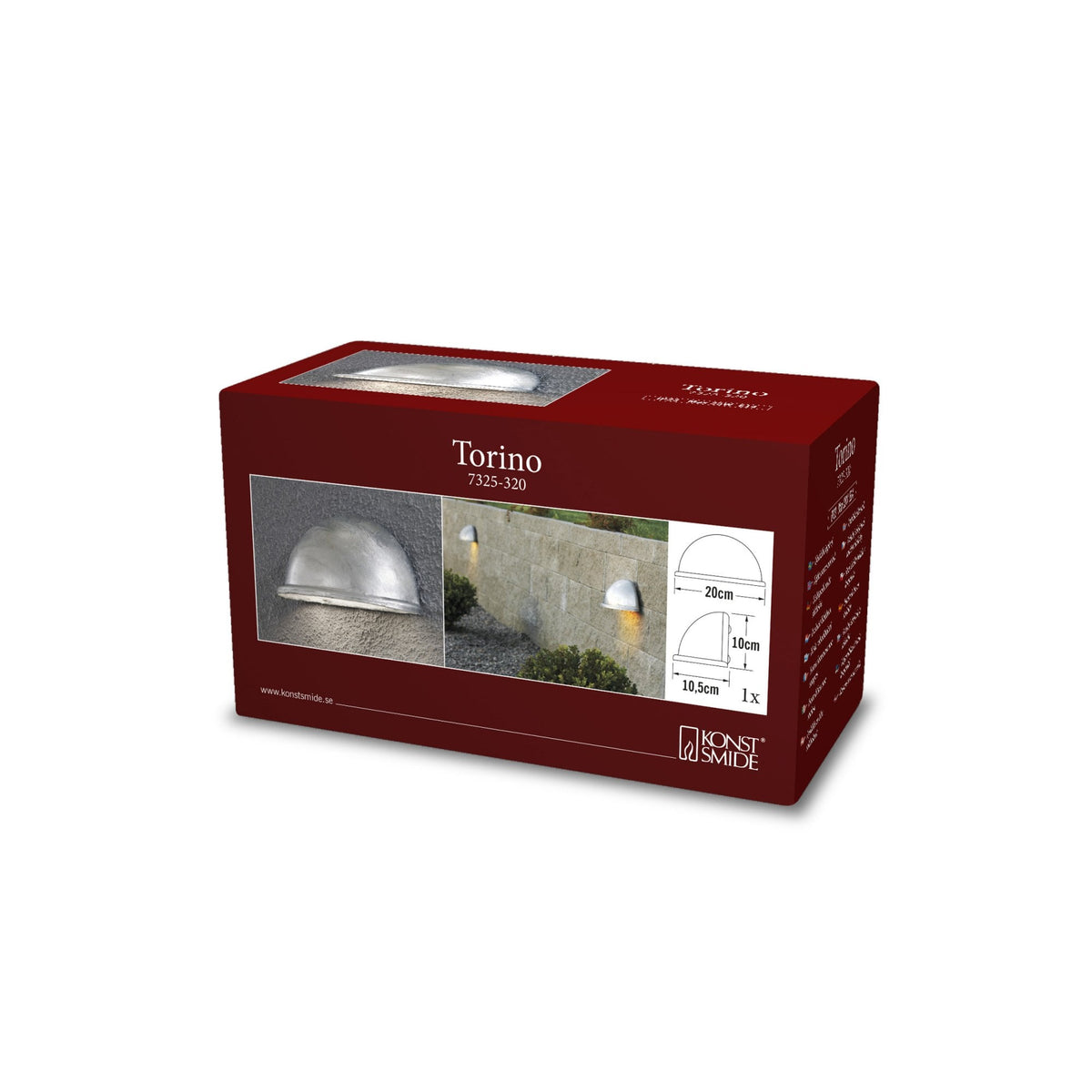 Torino Small Eye IP23 Outdoor E14 Wall Light in Galvanised Finish