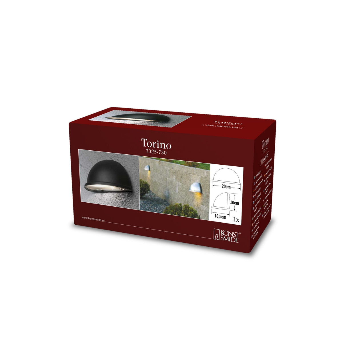 Torino Small Eye IP23 Outdoor E14 Wall Light in Black