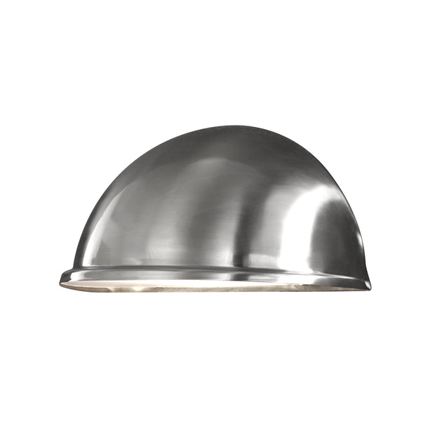 Torino Large Eye IP23 Outdoor E27 Wall Light in Brushed Stainless Steel