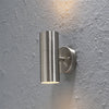 Modena Outdoor IP44 Twin GU10 Wall Light in Brushed Stainless Steel