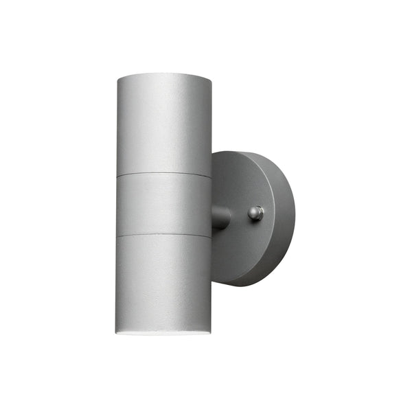Modena Outdoor IP44 Twin GU10 Wall Light in Grey
