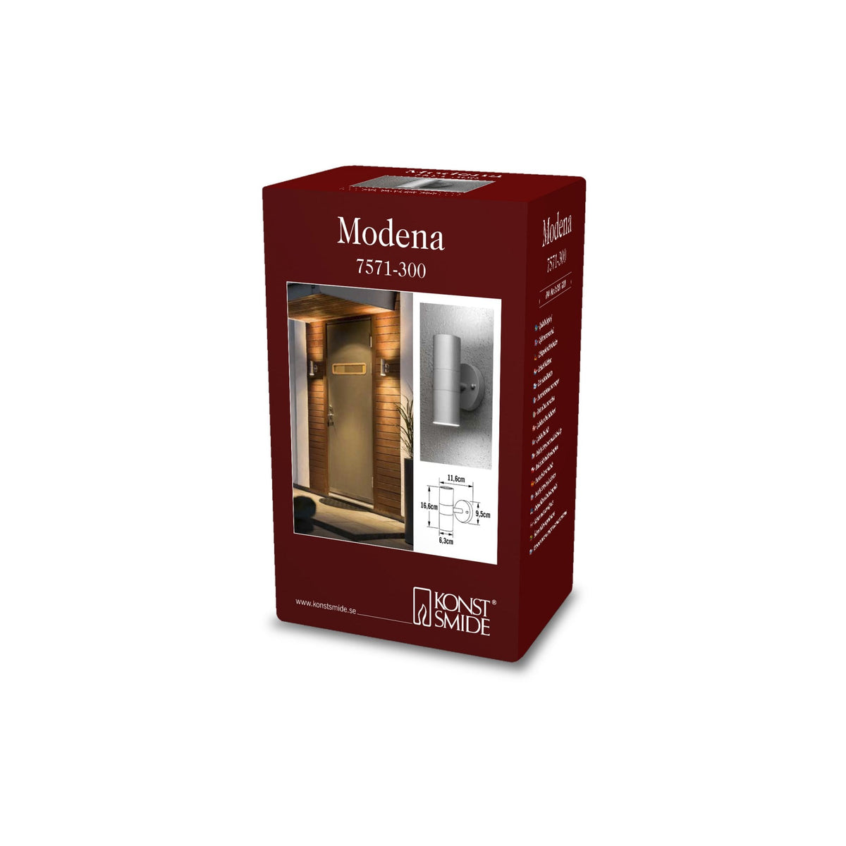 Modena Outdoor IP44 Twin GU10 Wall Light in Grey