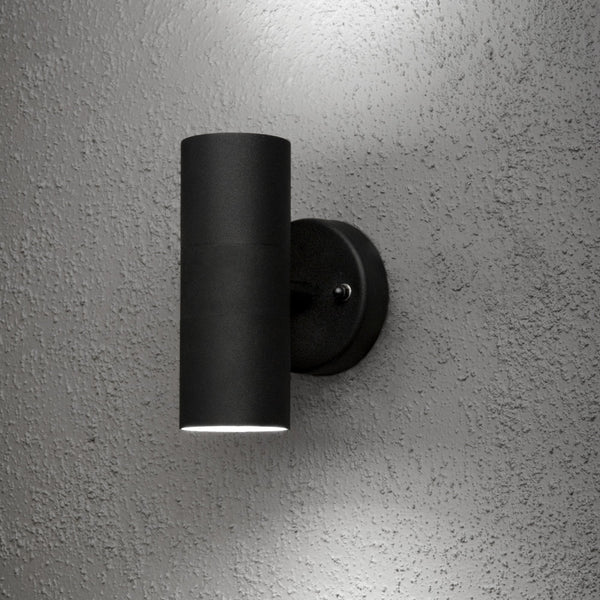 Modena Outdoor IP44 Twin GU10 Wall Light in Black