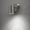 Modena Outdoor IP44 Single GU10 Wall Light in Brushed Stainless Steel
