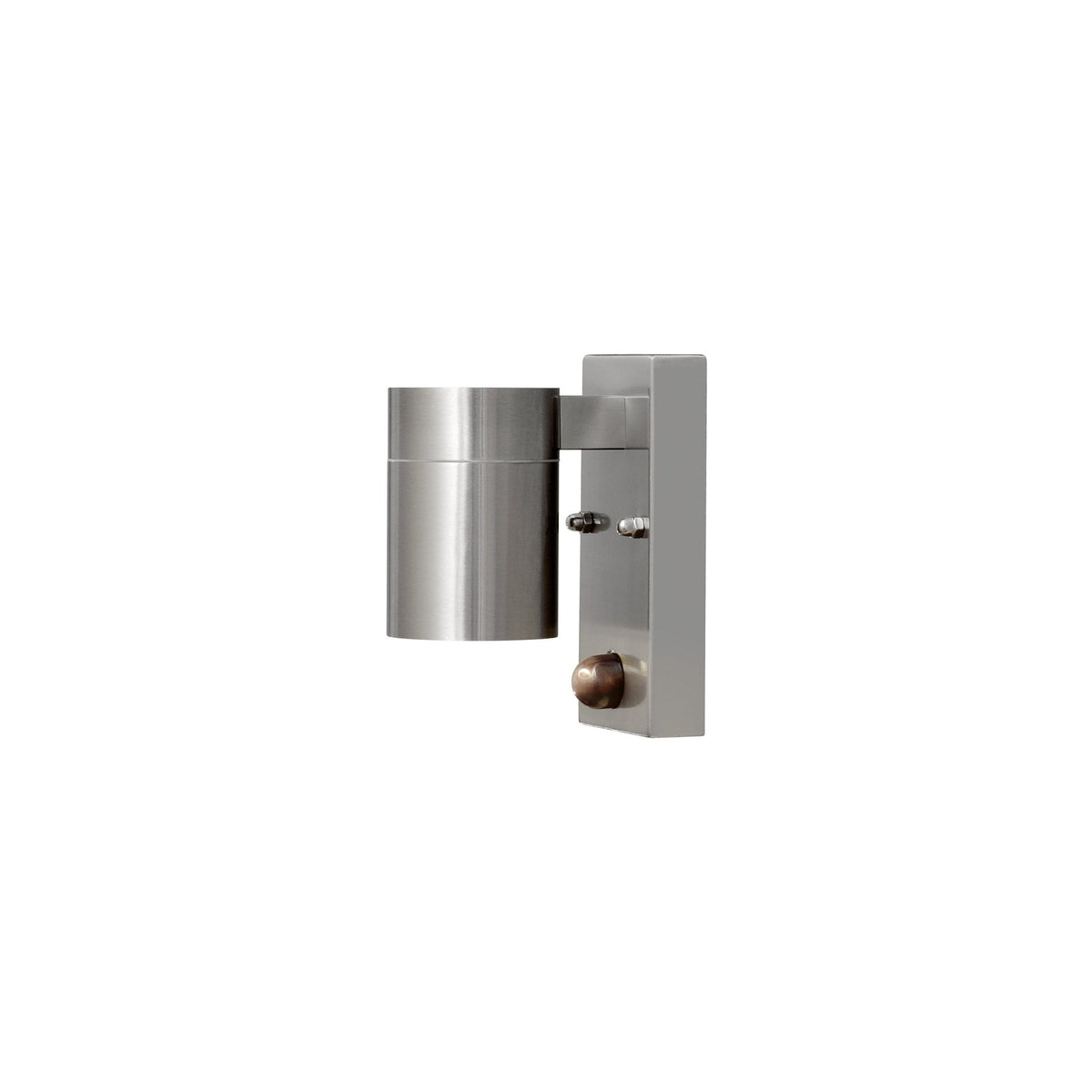 Modena PIR IP44 Outdoor Single GU10 Wall Light in Brushed Stainless Finish